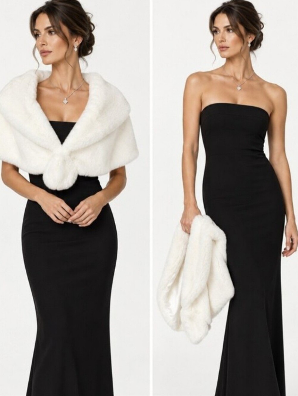 BHLDN Maxime Bridal Faux Fur Capelet Winter Formal Occasions Anthropologie